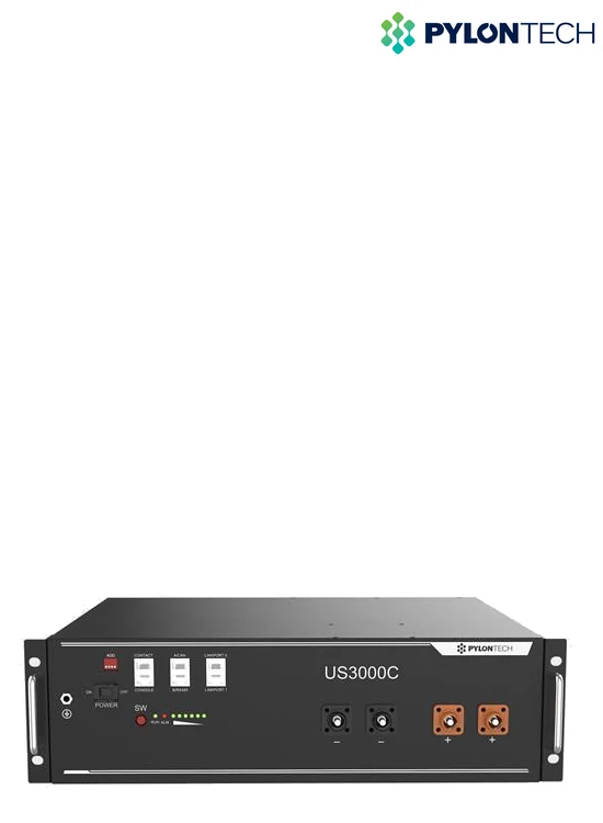 Hier wird die Pylontech-Batterie US3000C frontal gezeigt.