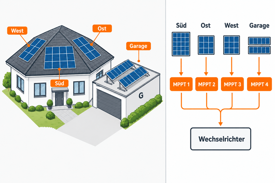 Dachausrichtung und Photovoltaik: Wie du mit mehreren MPPTs das Maximum aus deiner Anlage holst