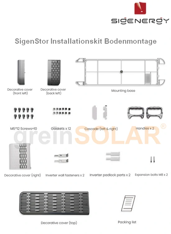 SigenStor Installationskit Bodenmontage